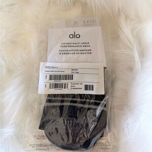ALO Yoga Black and Gray Half-Crew Socks